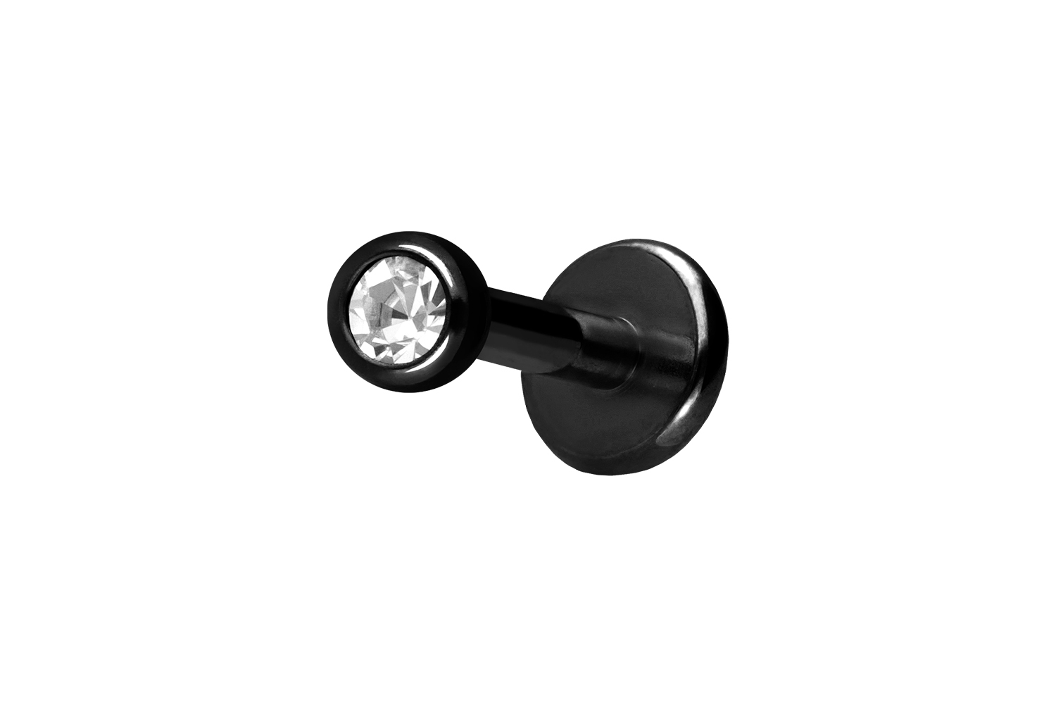 Titan Labret Piercing mit Innengewinde KRISTALL